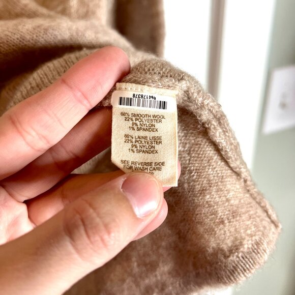 Free People Tan Wool Floral Lace Grandmacore Cottagecore Sweater Vtg Size Small - Picture 4 of 5